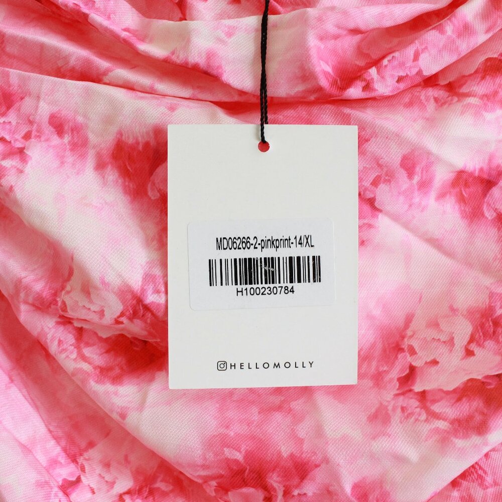Hello Molly Petals Sprinkled Strapless Mini Dress Pink Bubble Hem - Picture 9 of 12